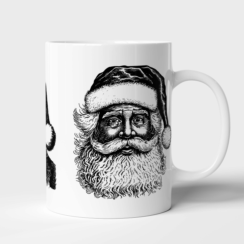 Caneca de Cerâmica "Esboço do Papai Noel"