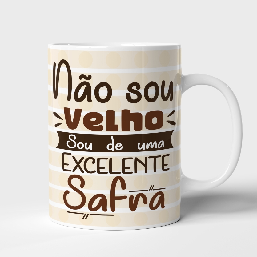 Caneca de Cerâmica "Não Sou Velho, Sou de Uma Excelente Safra"