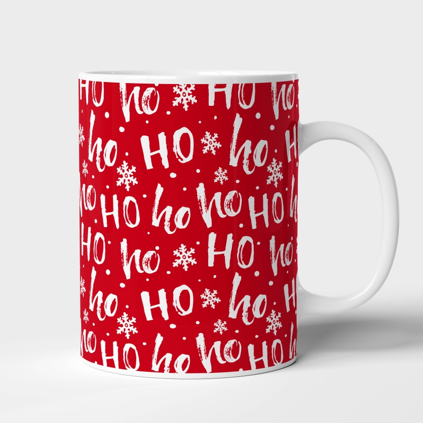 Caneca de Cerâmica Festiva "Ho-Ho-Ho"