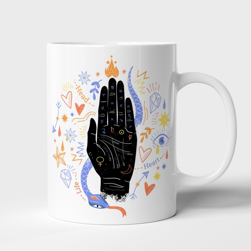 Caneca de Cerâmica Mística Leitura de Mão