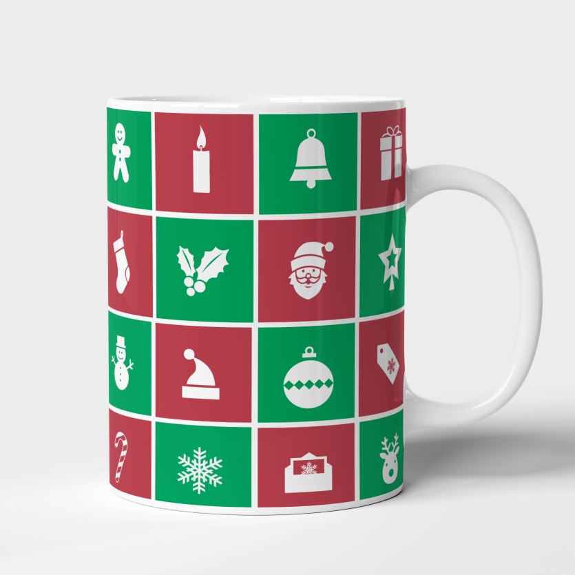 Caneca de Cerâmica Mosaico Natalino