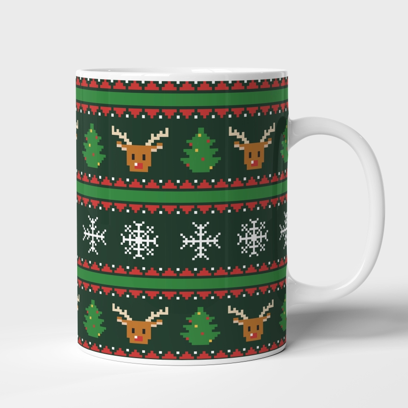 Caneca de Cerâmica Tricot Natalino