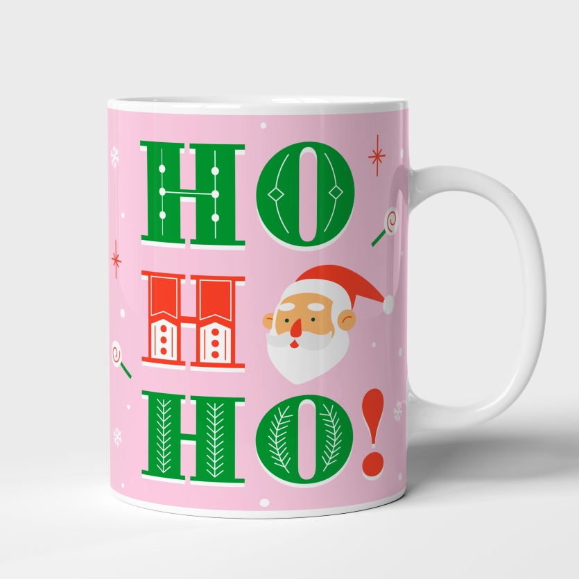 Caneca de Cerâmica "HoHoHo" do Papai Noel