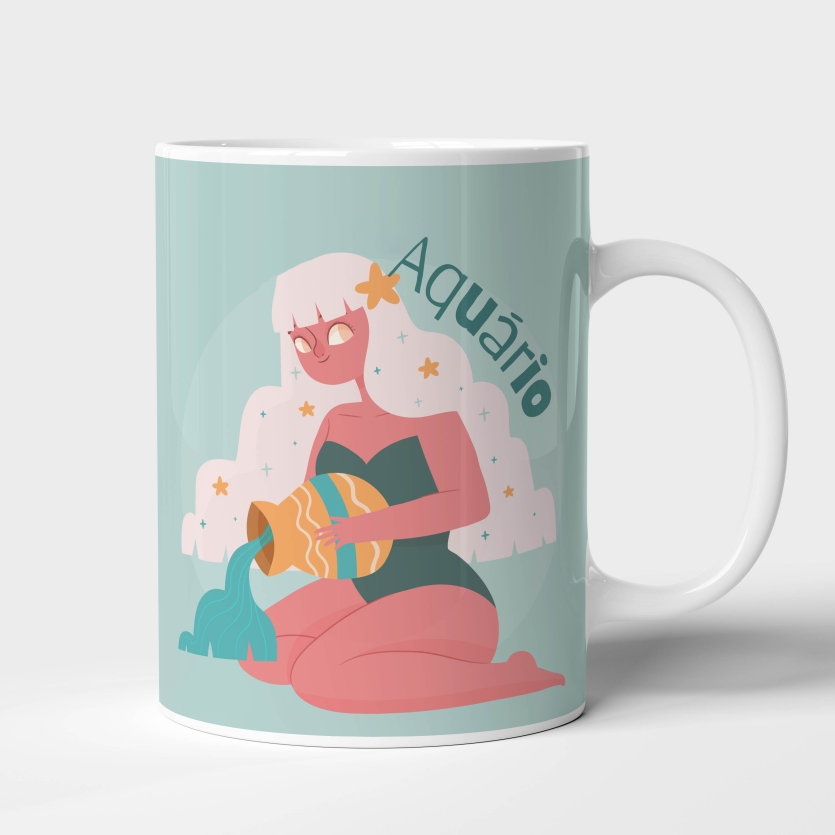 Caneca de Cerâmica Signo Aquário
