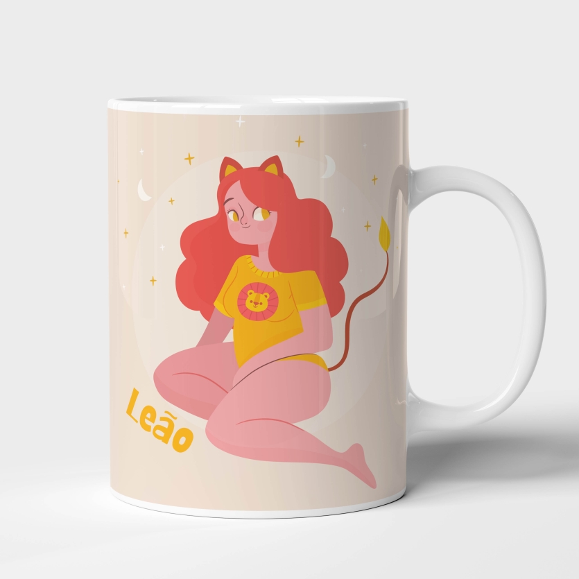 Caneca de Cerâmica Signo Leão