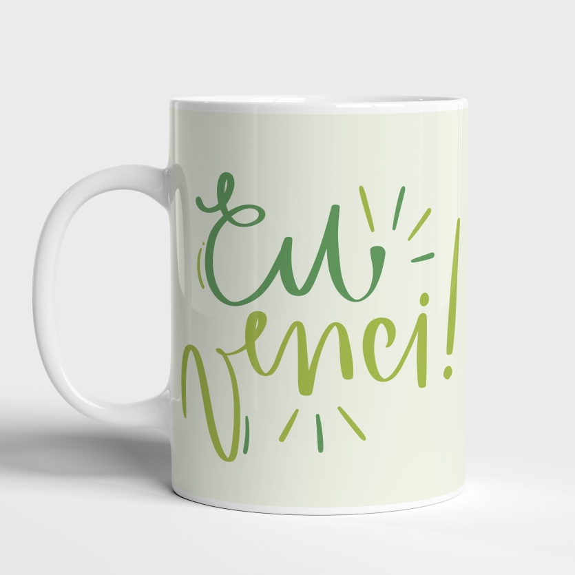 Caneca de Cerâmica Eu Venci